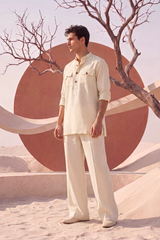 Ivory Linen Kurta Pajama