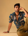 Pollo Short Sleeves Printed Shirt & Relaxe fit Trouser