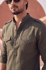 Olive Green Kurta Pajama
