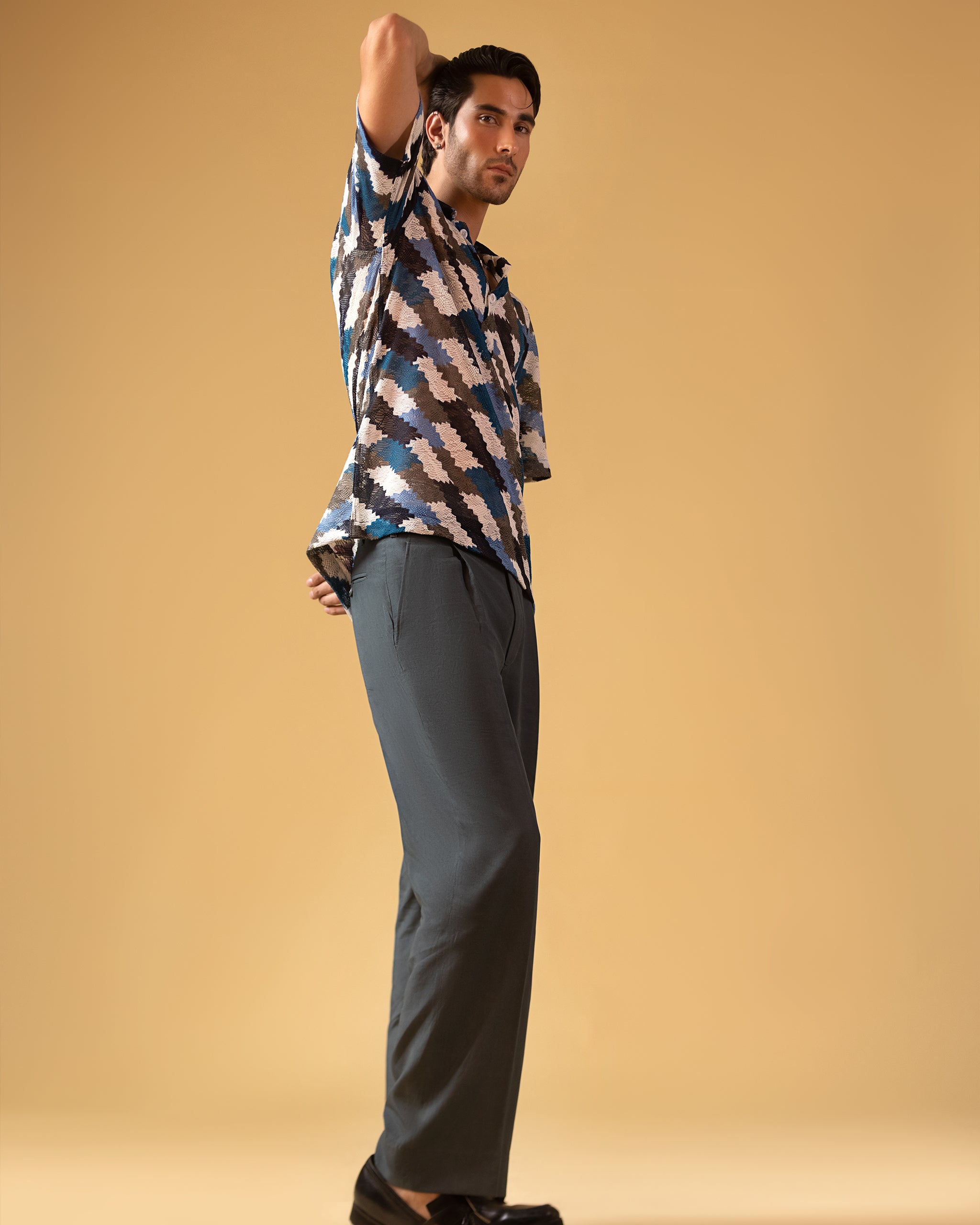 Polo T-shirt Style Short Sleeves Printed & Relax Fit Trouser