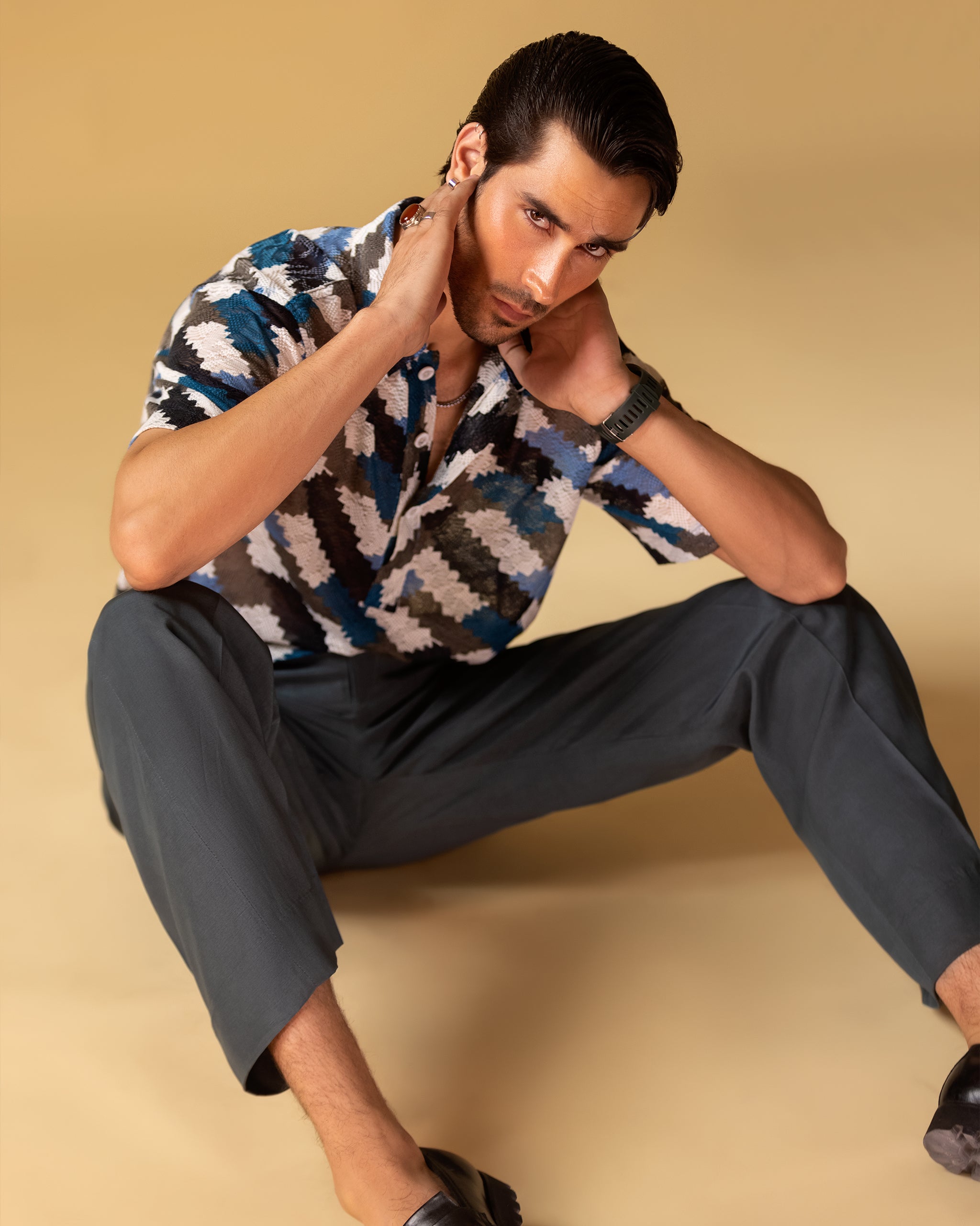 Polo T-shirt Style Short Sleeves Printed & Relax Fit Trouser