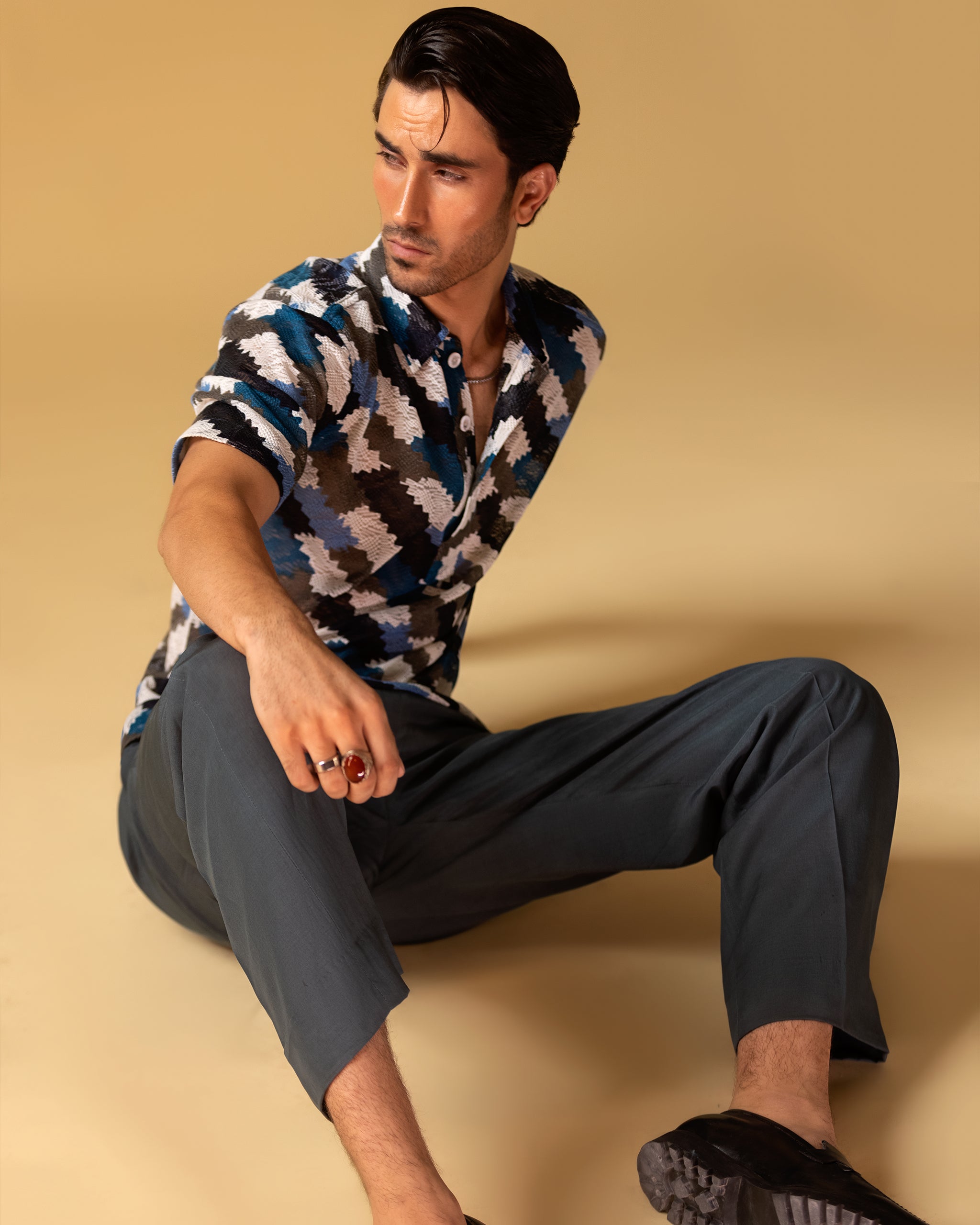 Polo T-shirt Style Short Sleeves Printed & Relax Fit Trouser