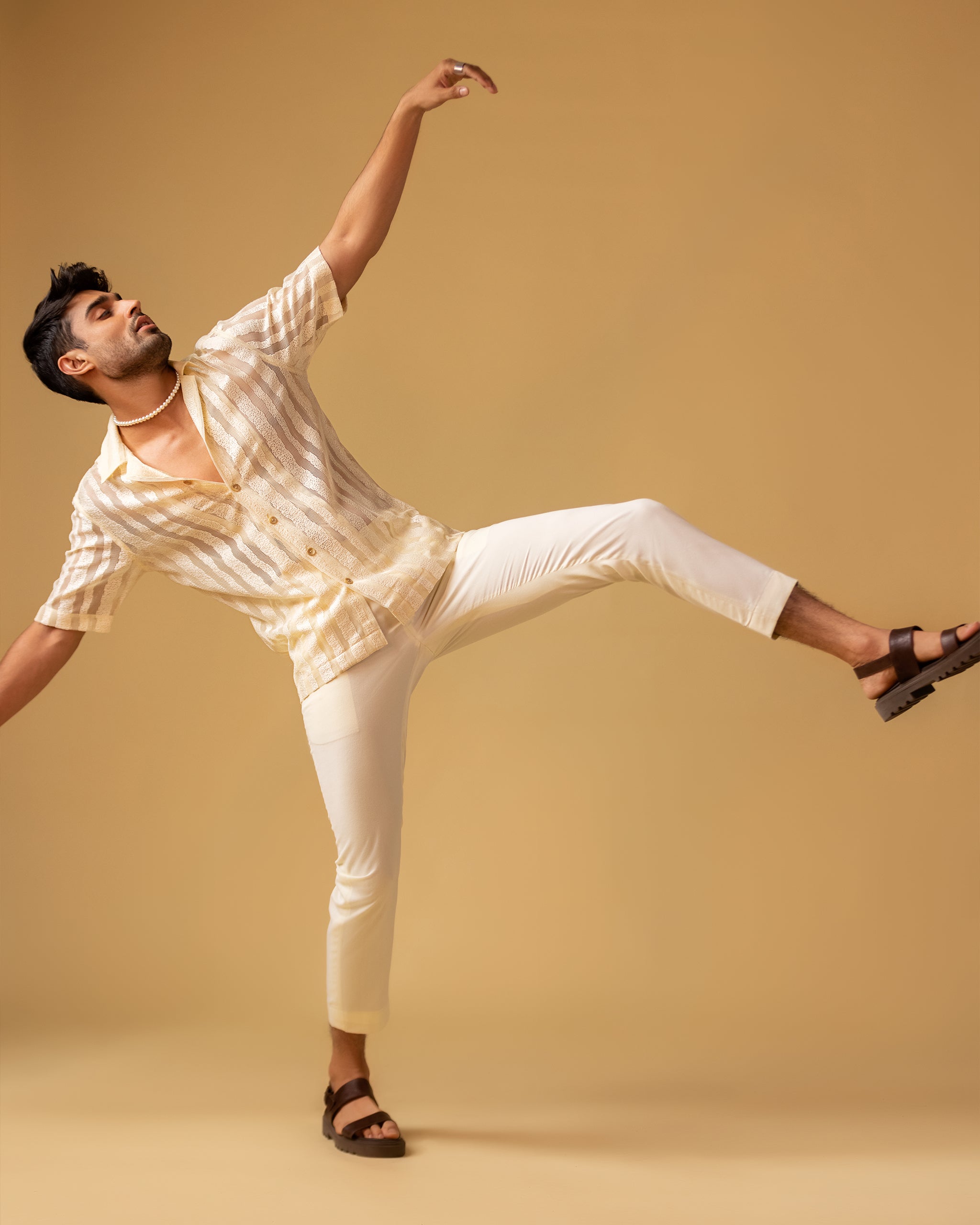Pollo summer Cream Slim Shirt & Slim Fit Trouser