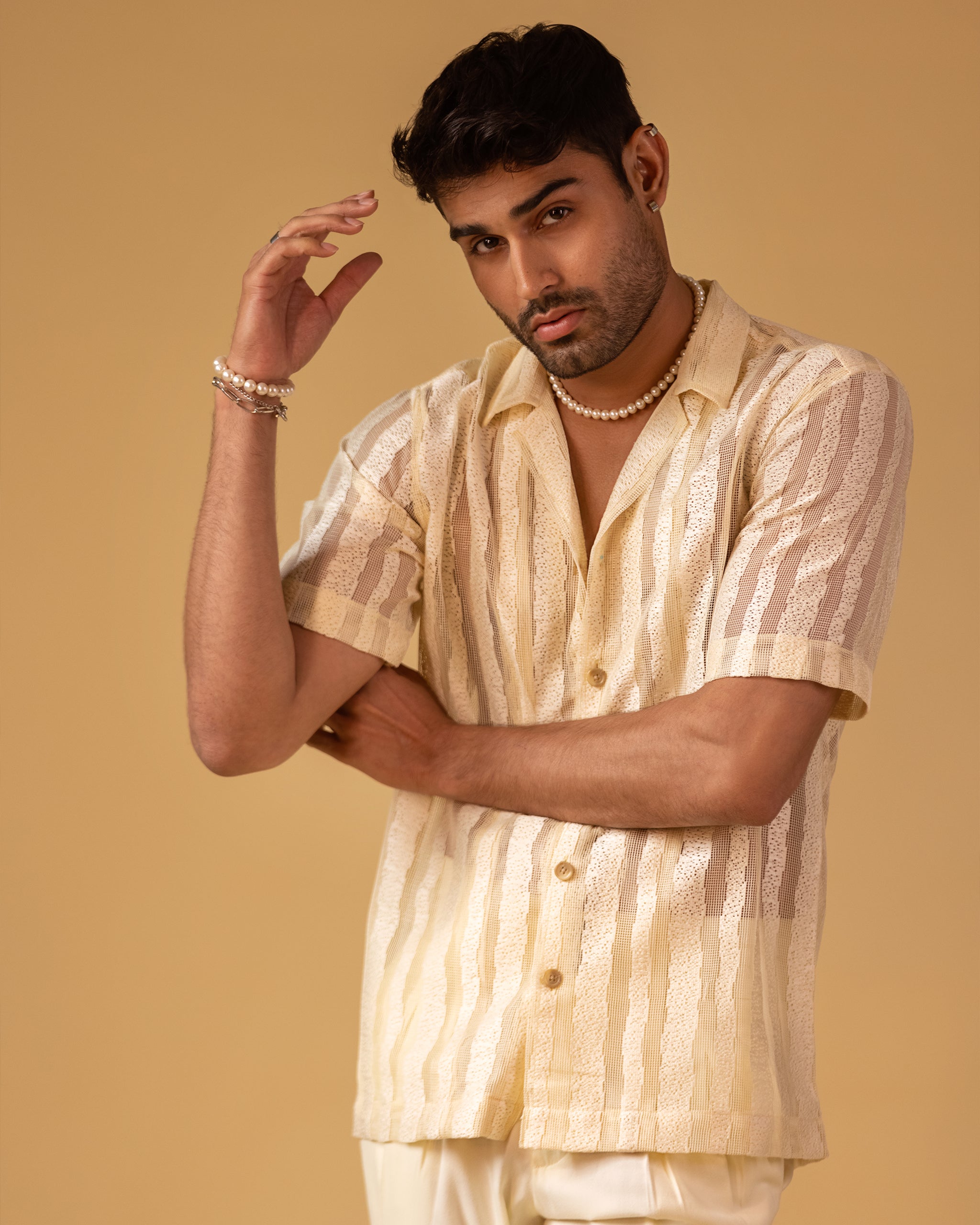 Pollo summer Cream Slim Shirt & Slim Fit Trouser