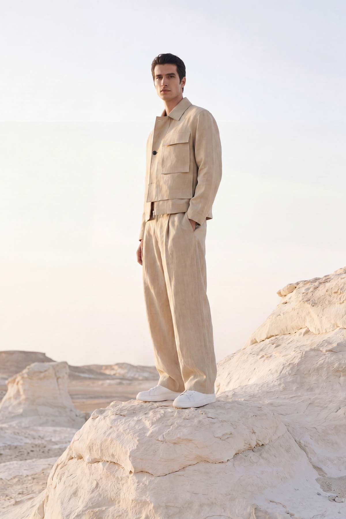 Sand Beige Linen Co-Ord Set