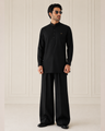 Deep Black Wash N Wear Kurta/Pajama
