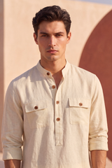 Ivory Linen Kurta Pajama