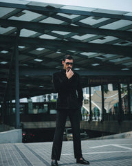 SOIGNÈ | Black Gradation Pleats Double Breasted Suit