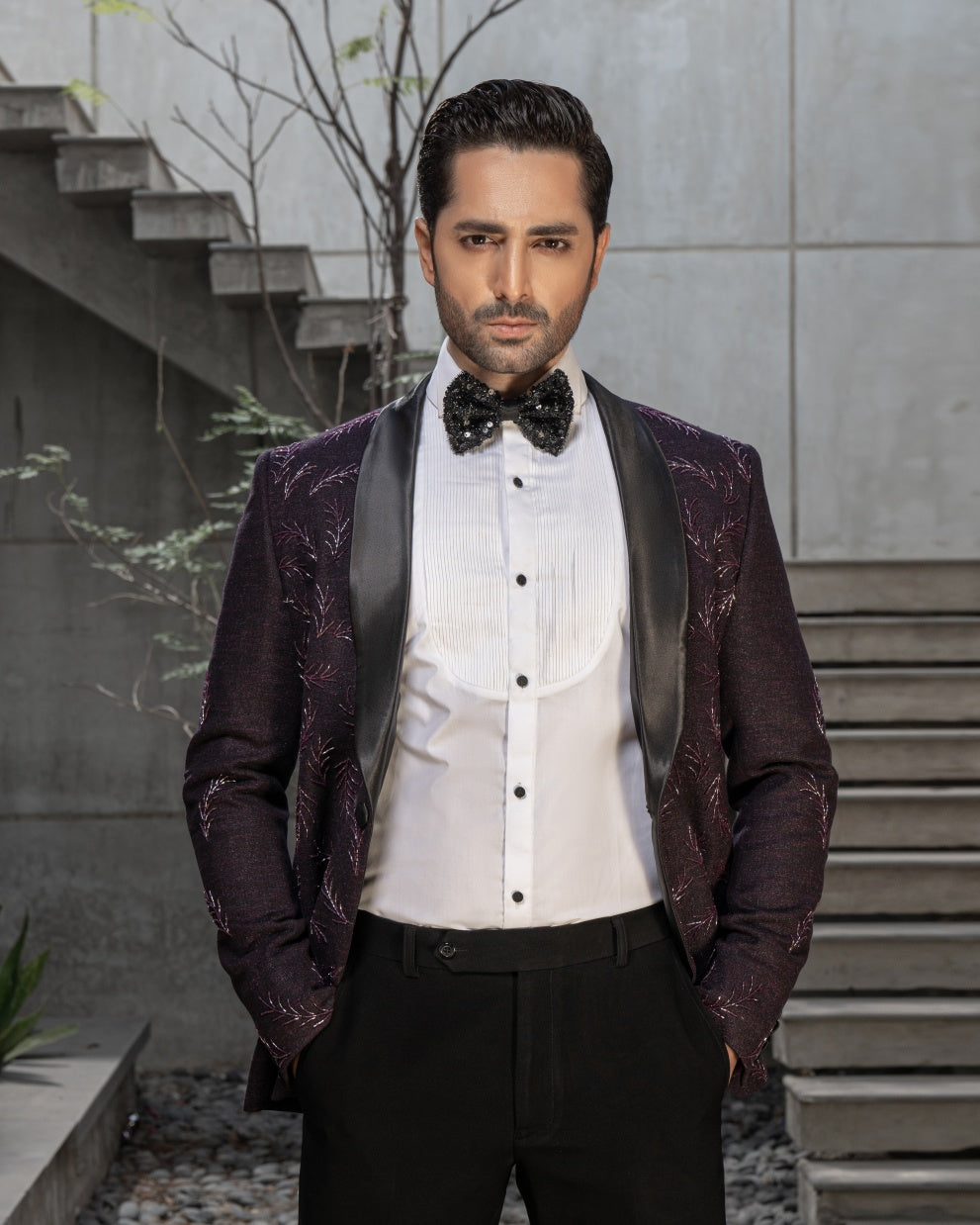 Hand Embroidery's Embellished Tuxedo Suit