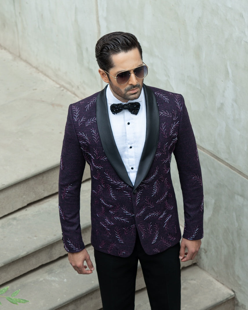 Hand Embroidery's Embellished Tuxedo Suit