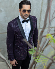 Hand Embroidery's Embellished Tuxedo Suit
