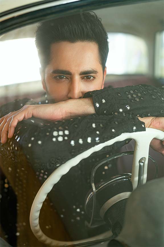 Black Kurta Shalwar with Embellished Detailing