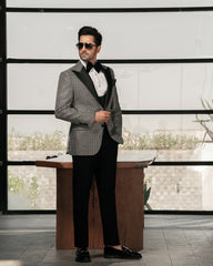 Embroidery Embellished Tuxedo Suit