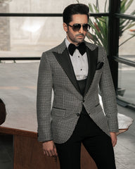 Embroidery Embellished Tuxedo Suit