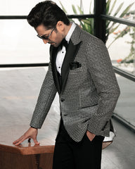 Embroidery Embellished Tuxedo Suit