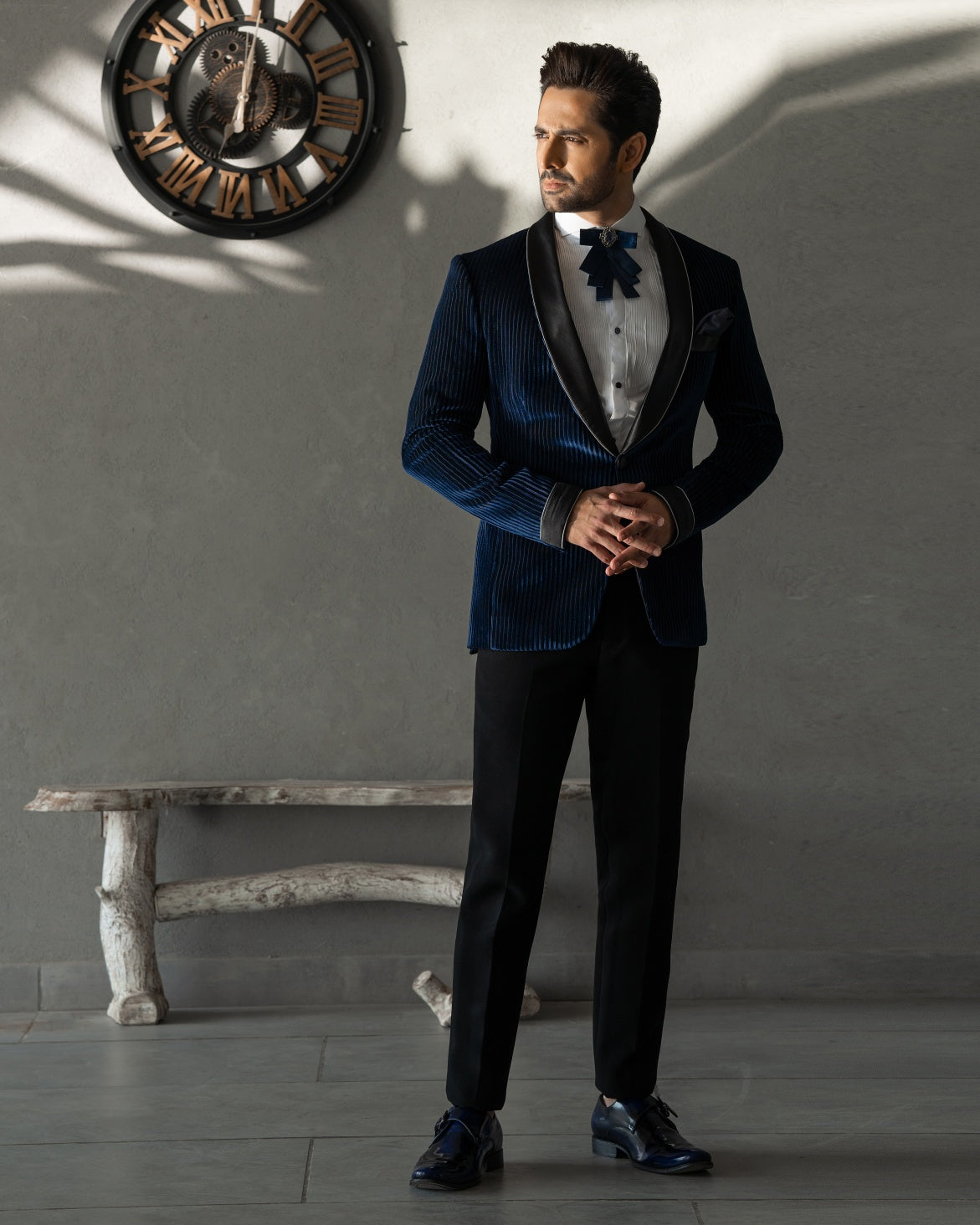 Velvet Stripes Tuxedo Suit