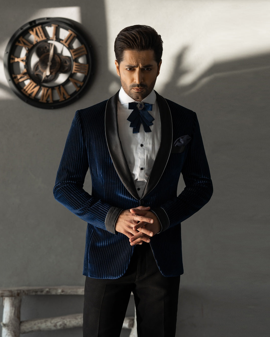 Velvet Stripes Tuxedo Suit