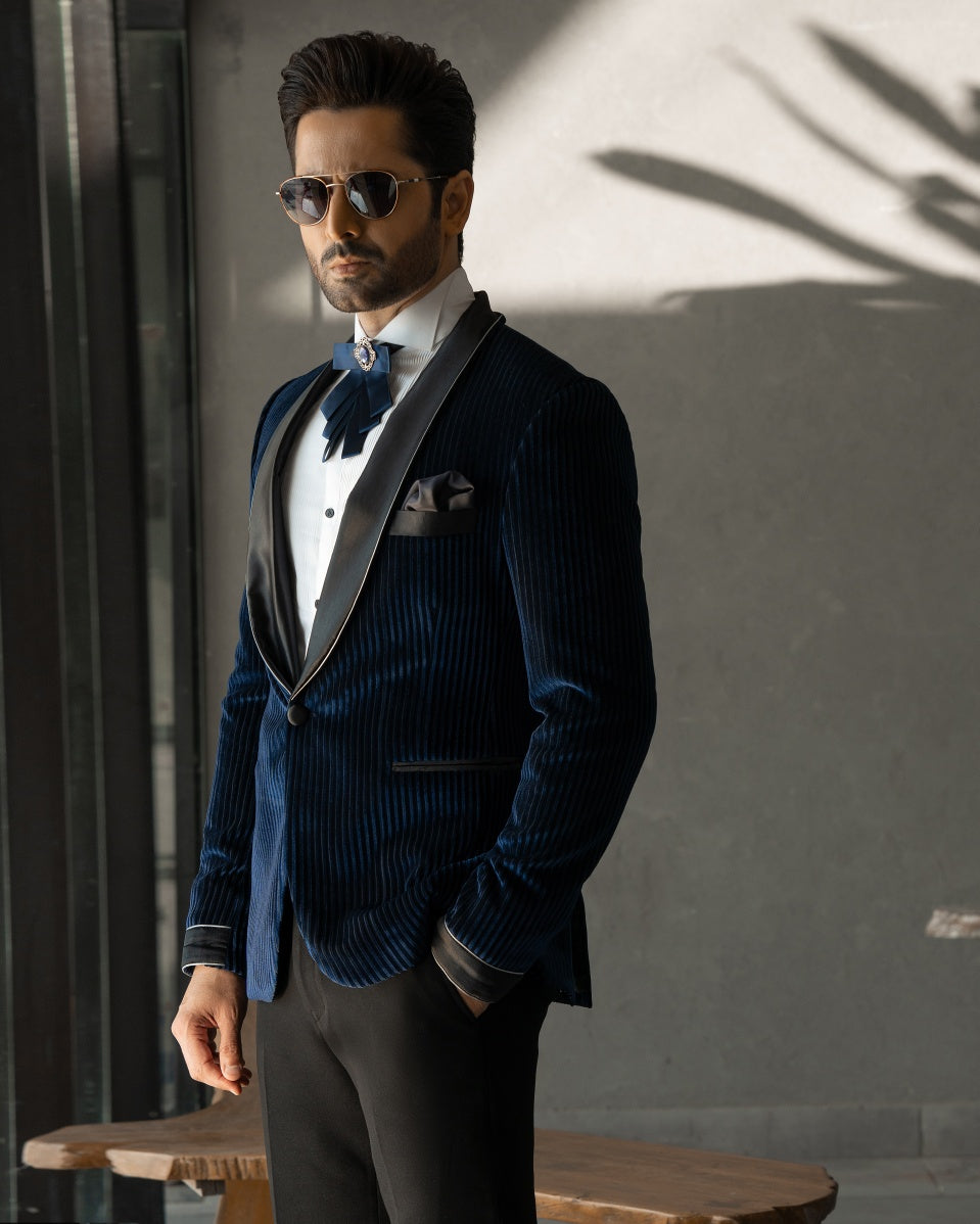 Velvet Stripes Tuxedo Suit