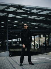 SOIGNÈ | Black Gradation Pleats Double Breasted Suit