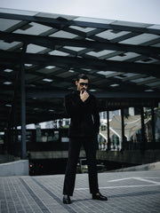 SOIGNÈ | Black Gradation Pleats Double Breasted Suit