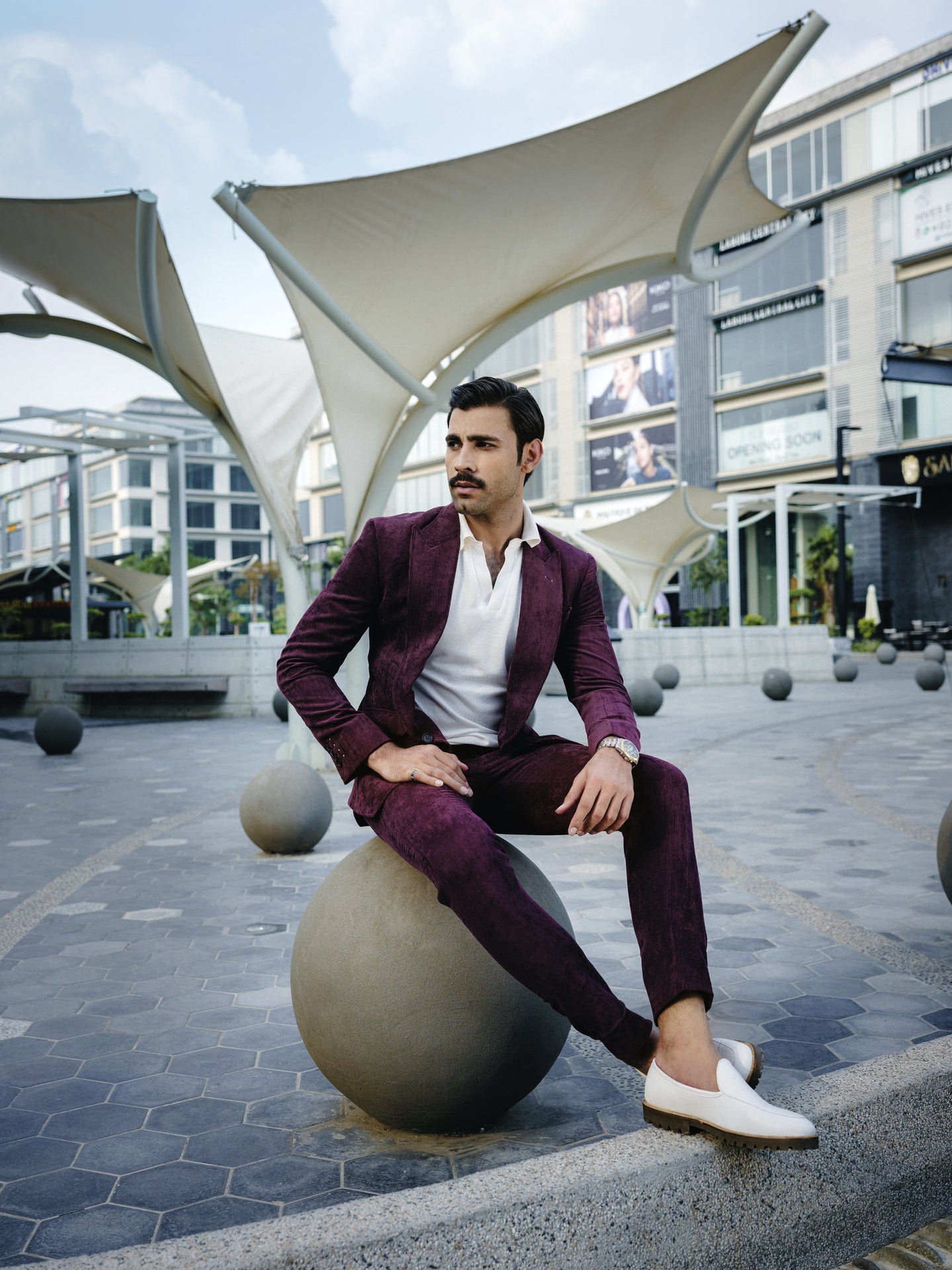 SOIGNÈ | Dark Liquorice Gradation Pleats Double Button suit