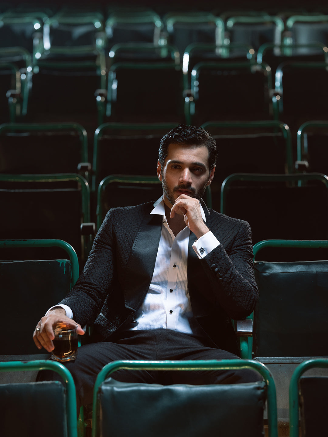 Embroidery Embellished Tuxedo Suit