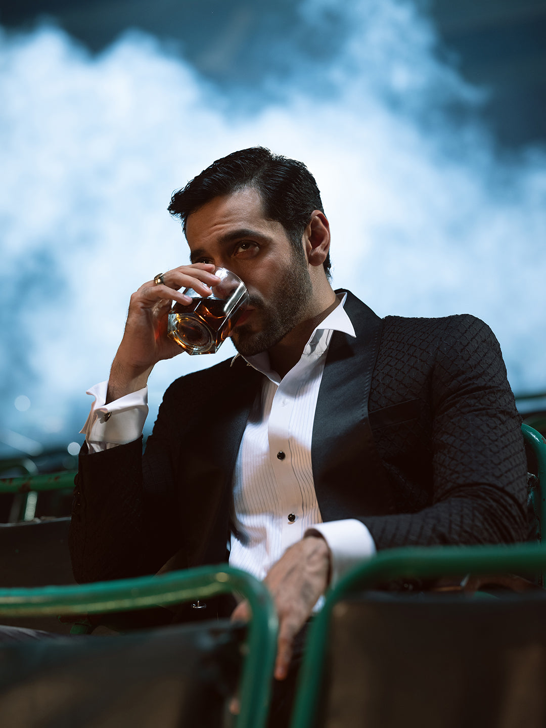 Embroidery Embellished Tuxedo Suit