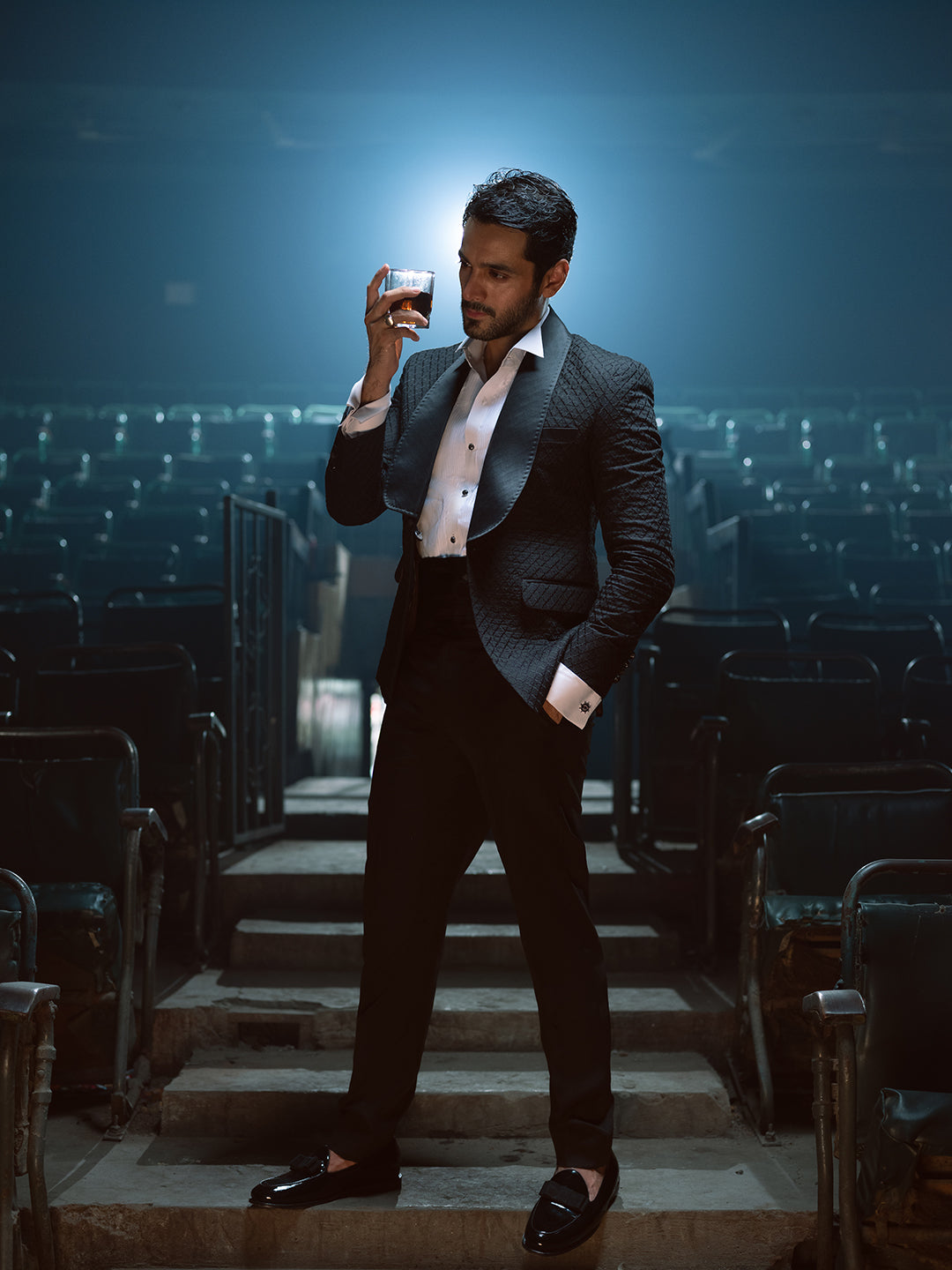 Embroidery Embellished Tuxedo Suit