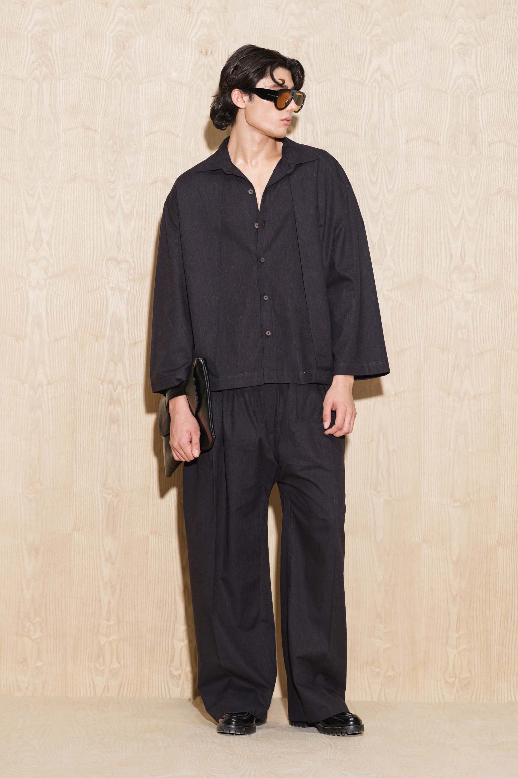 Calle Oversized Utility Shirt with Wide-Leg Trousers