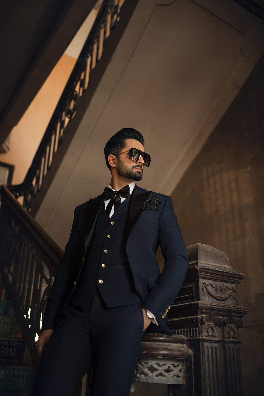 Imposed Design Tuxedo Suit