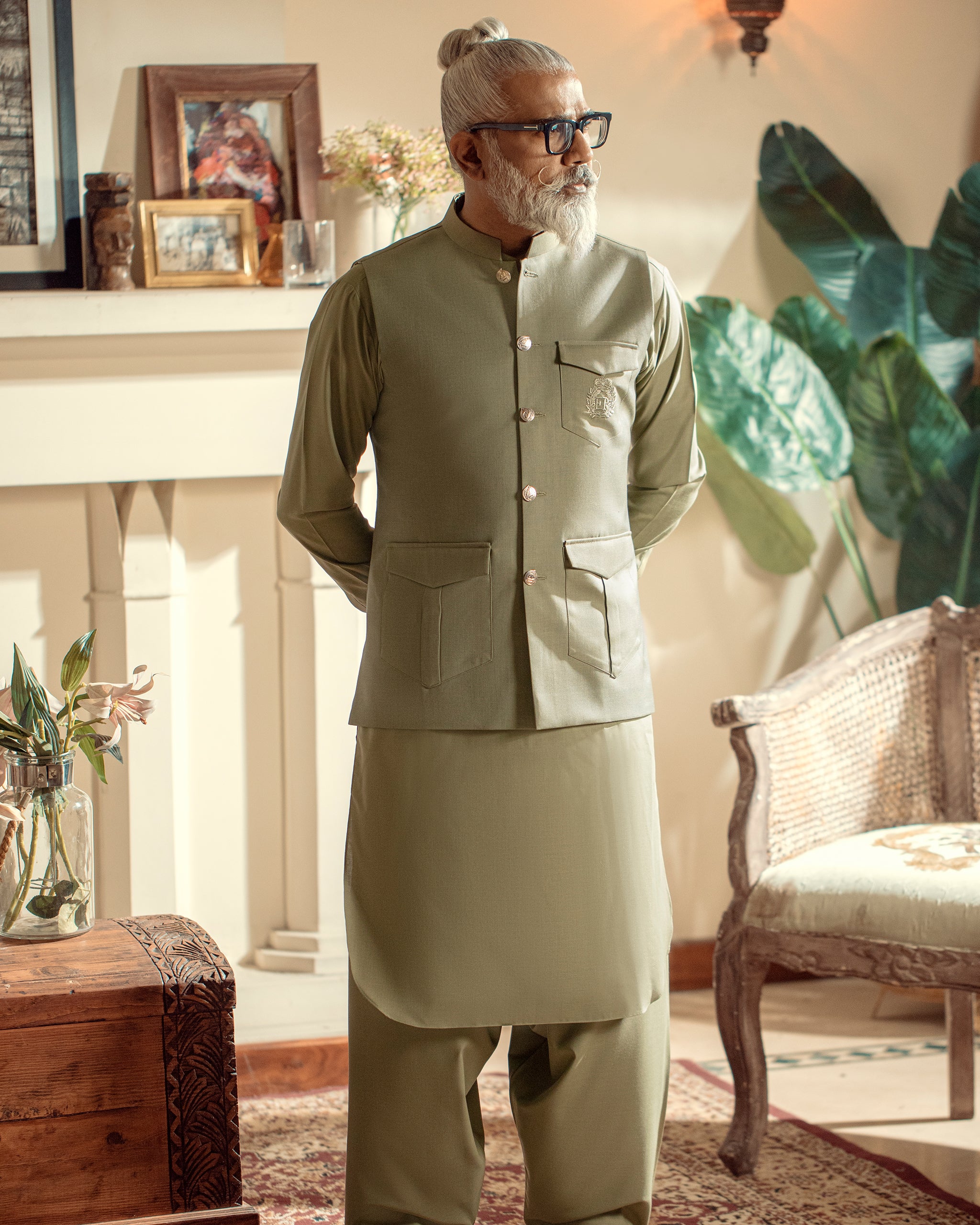 Dadu Ka Ghar - Waistcoat with Kameez Shalwar - 01
