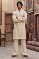 Light Golden Beige Embroidered Kurta & Trouser Set