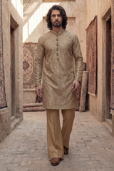 Copper Brown Embroidered Kurta & Trouser Set