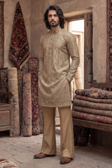 Copper Brown Embroidered Kurta & Trouser Set
