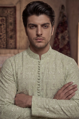 Olive Green Embroidered Kurta & Trouser Set
