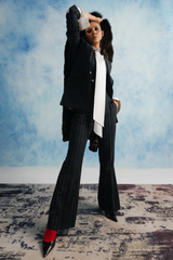 Navy Blue Pinstripe Suit
