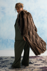Deep Olive Pinstripe Suit