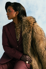 Dark Burgundy Pinstripe Suit