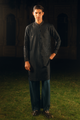 Forest Green Tropical Silk Embroidered Kurta Pajama Set