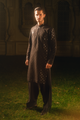 Midnight Black Tropical Silk Kurta with Farshi Shalwar Set