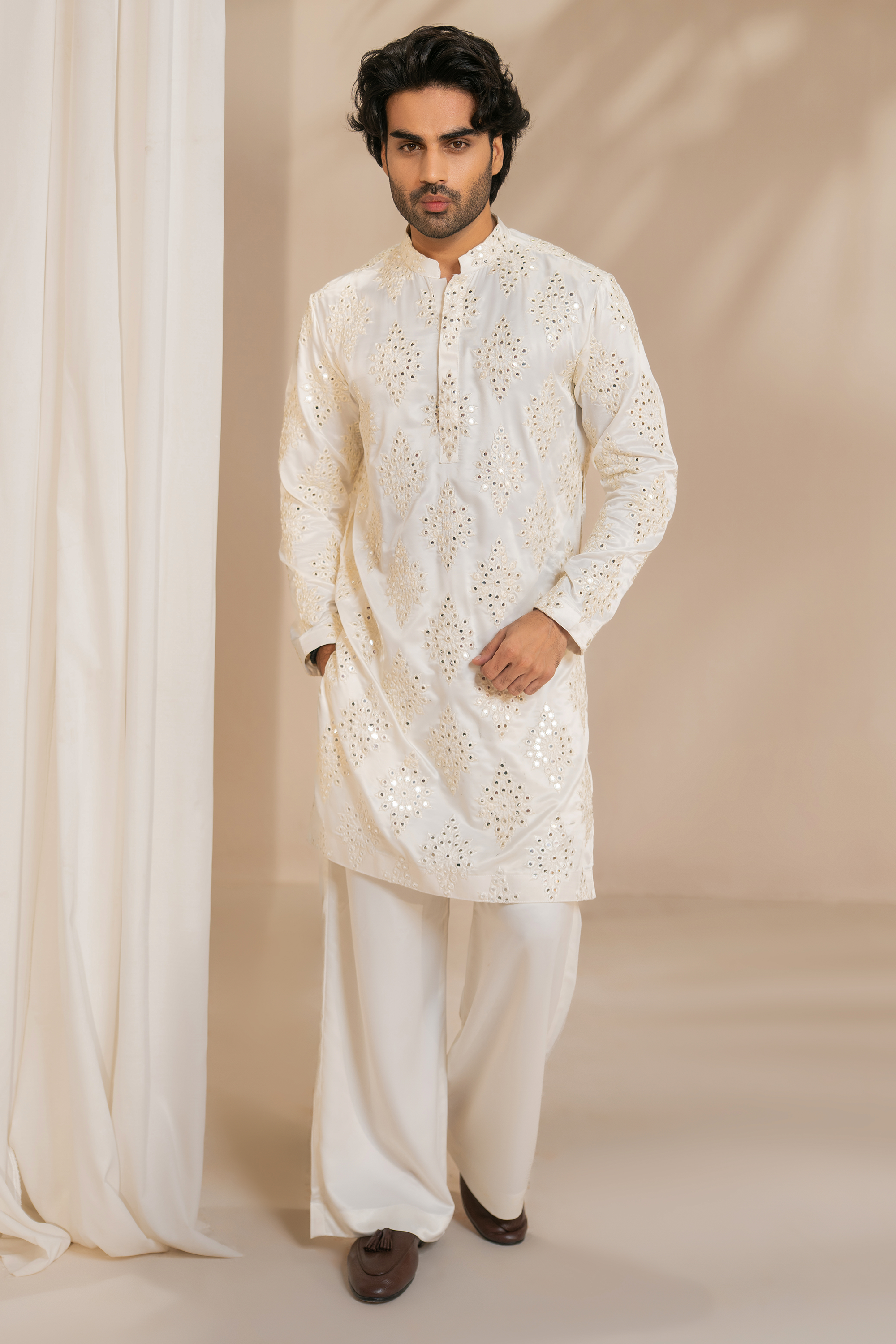 Pearl White Kurta & Pajama Set
