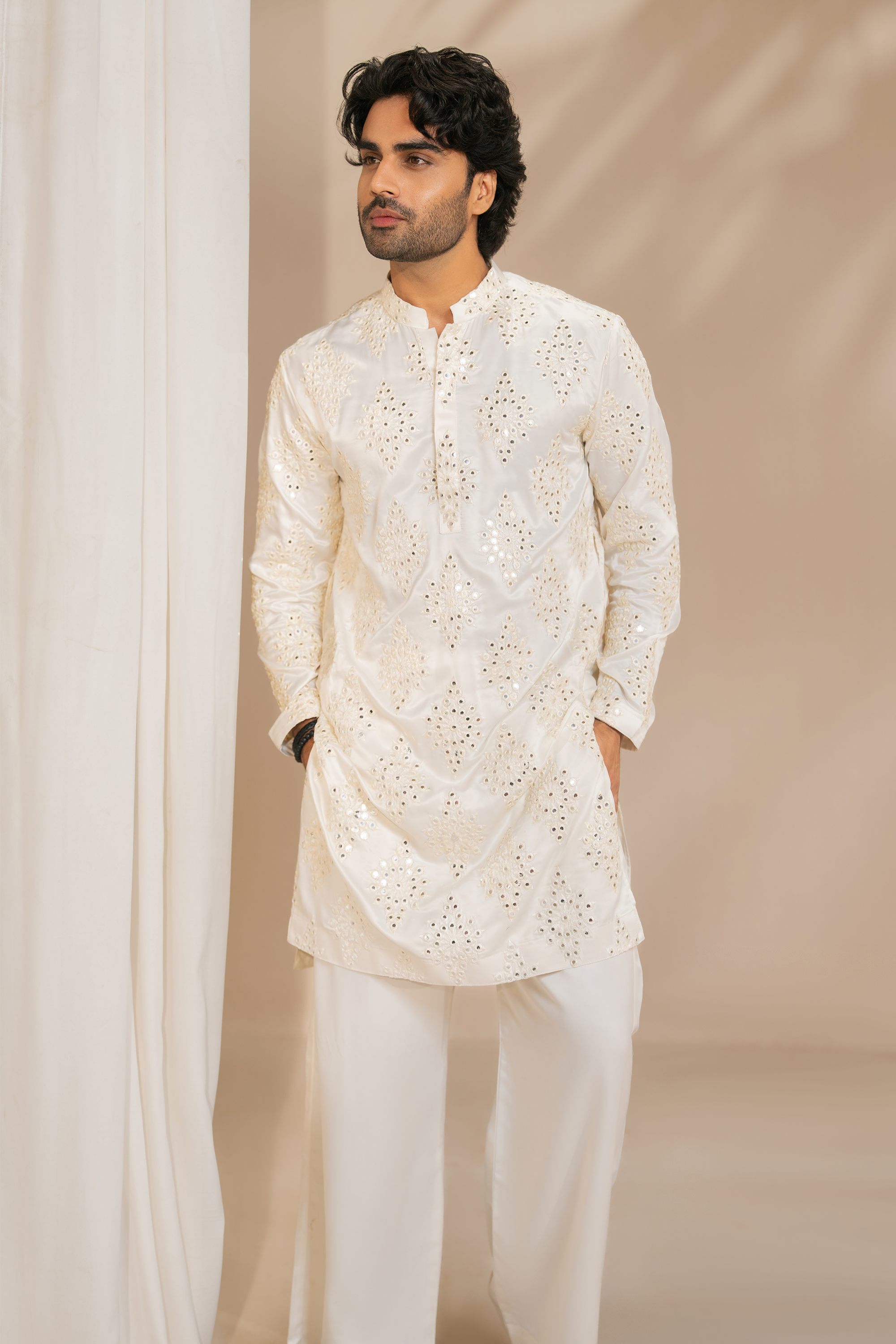 Pearl White Kurta & Pajama Set