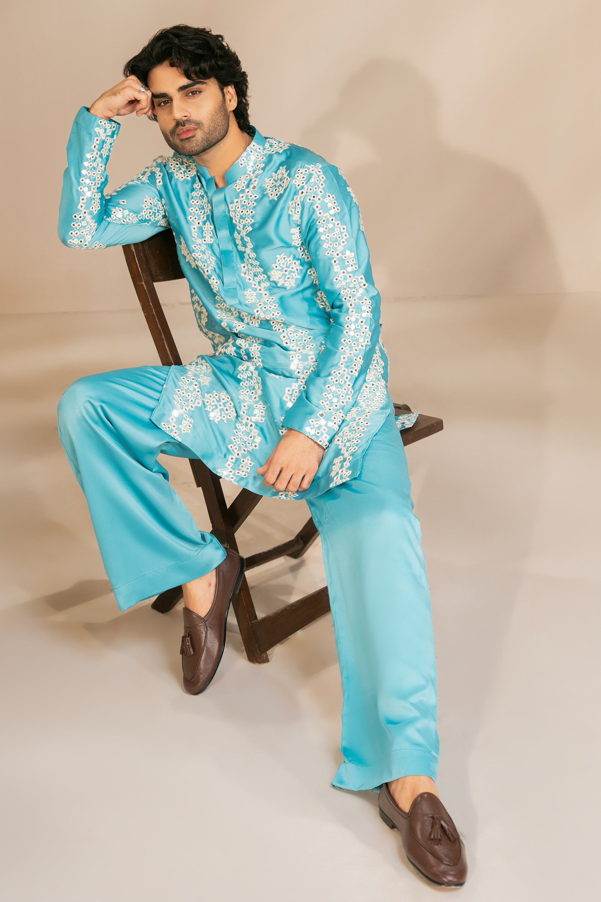 Greenish Blue Kurta & Pajama Set