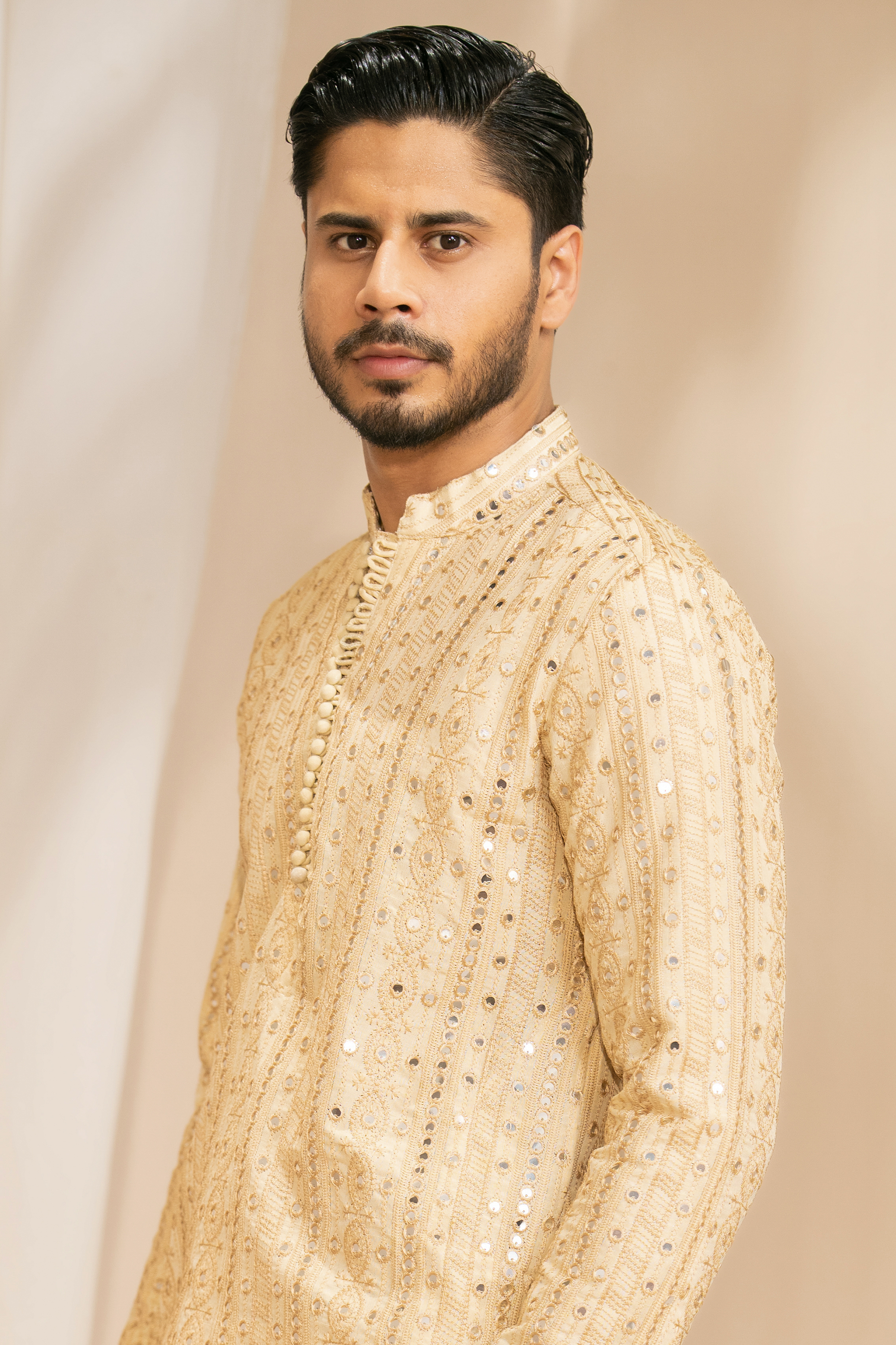 Cream Off White Kurta & Pajama Set