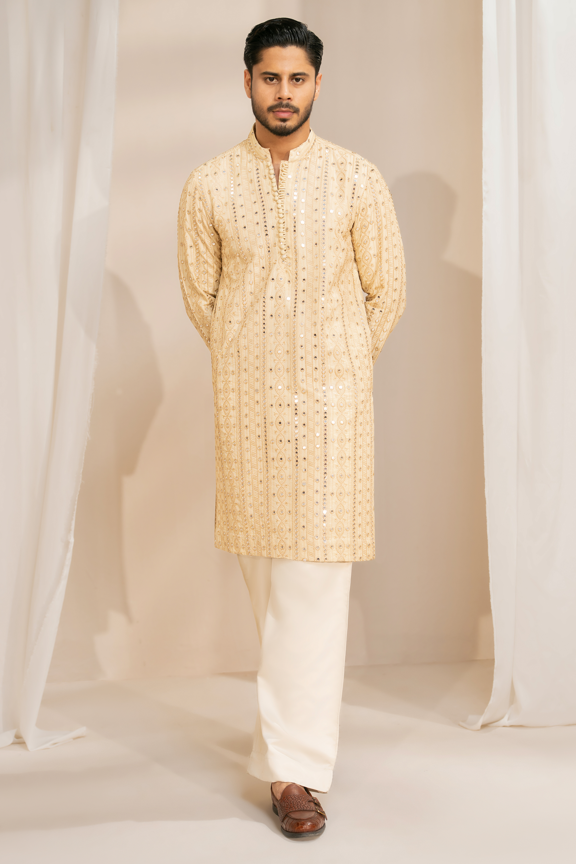 Cream Off White Kurta & Pajama Set