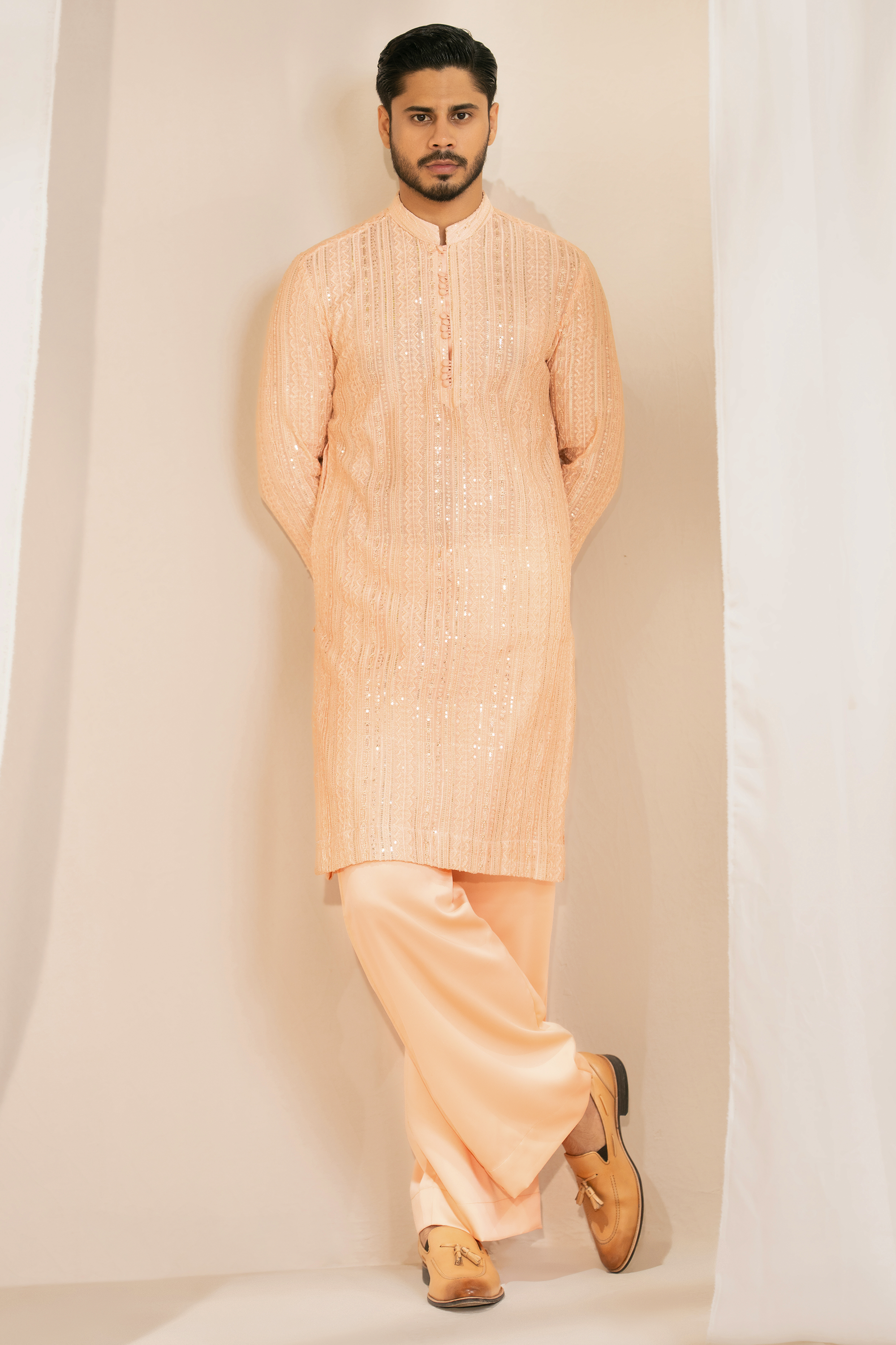 Peach Kurta & Pajama Set