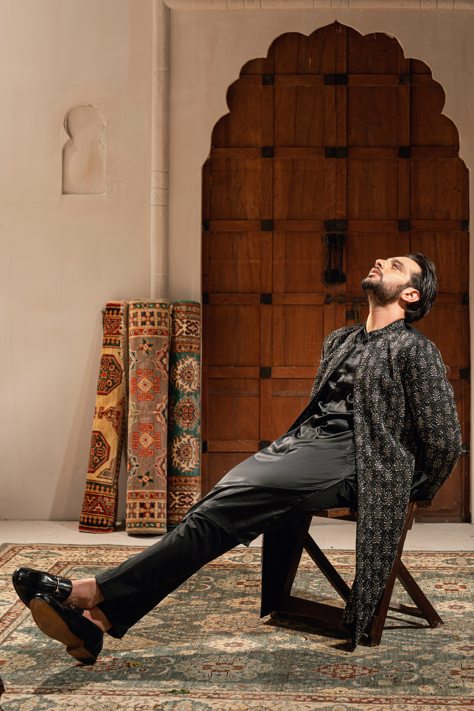 ER - 114 Dark Black Sherwani