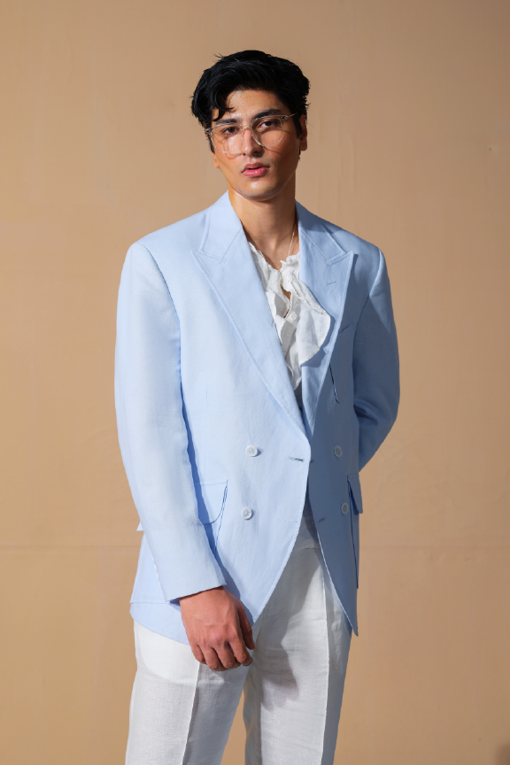 Era 13 - Sky Blue Linen Blazzer