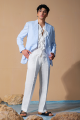 Era 13 - Sky Blue Linen Blazzer