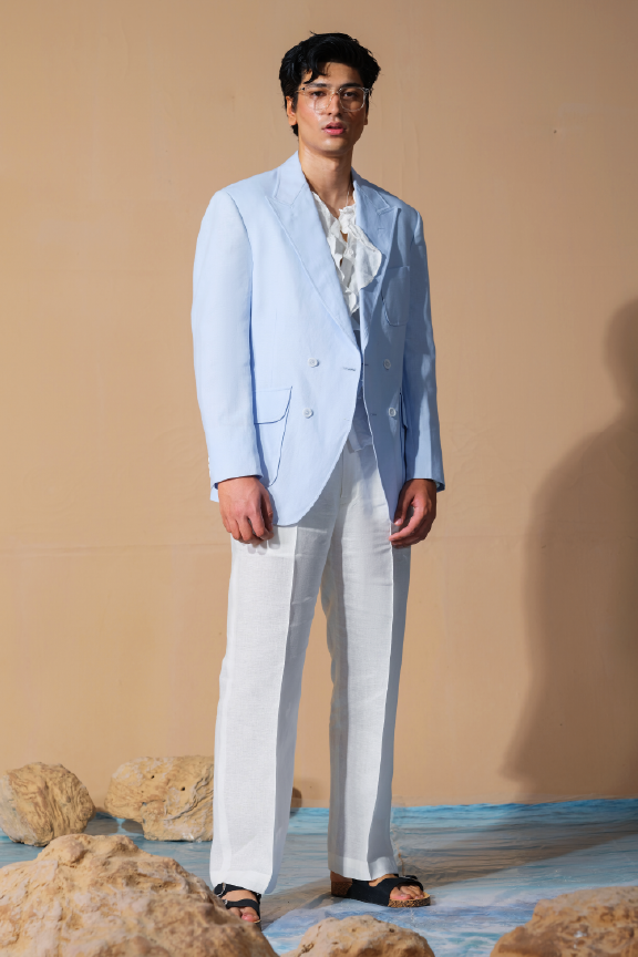 Era 13 - Sky Blue Linen Blazzer